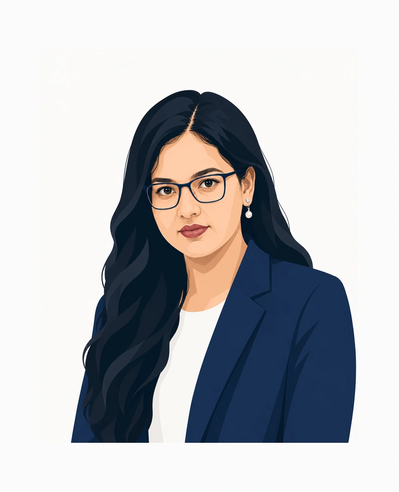 Illustrated professional portrait of Saheli Basu